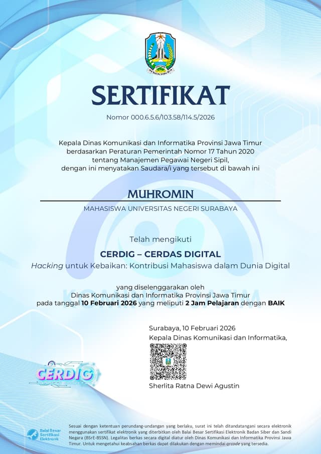 CERDIG – Cerdas Digital: Hacking untuk Kebaikan (Kontribusi Mahasiswa dalam Dunia Digital)